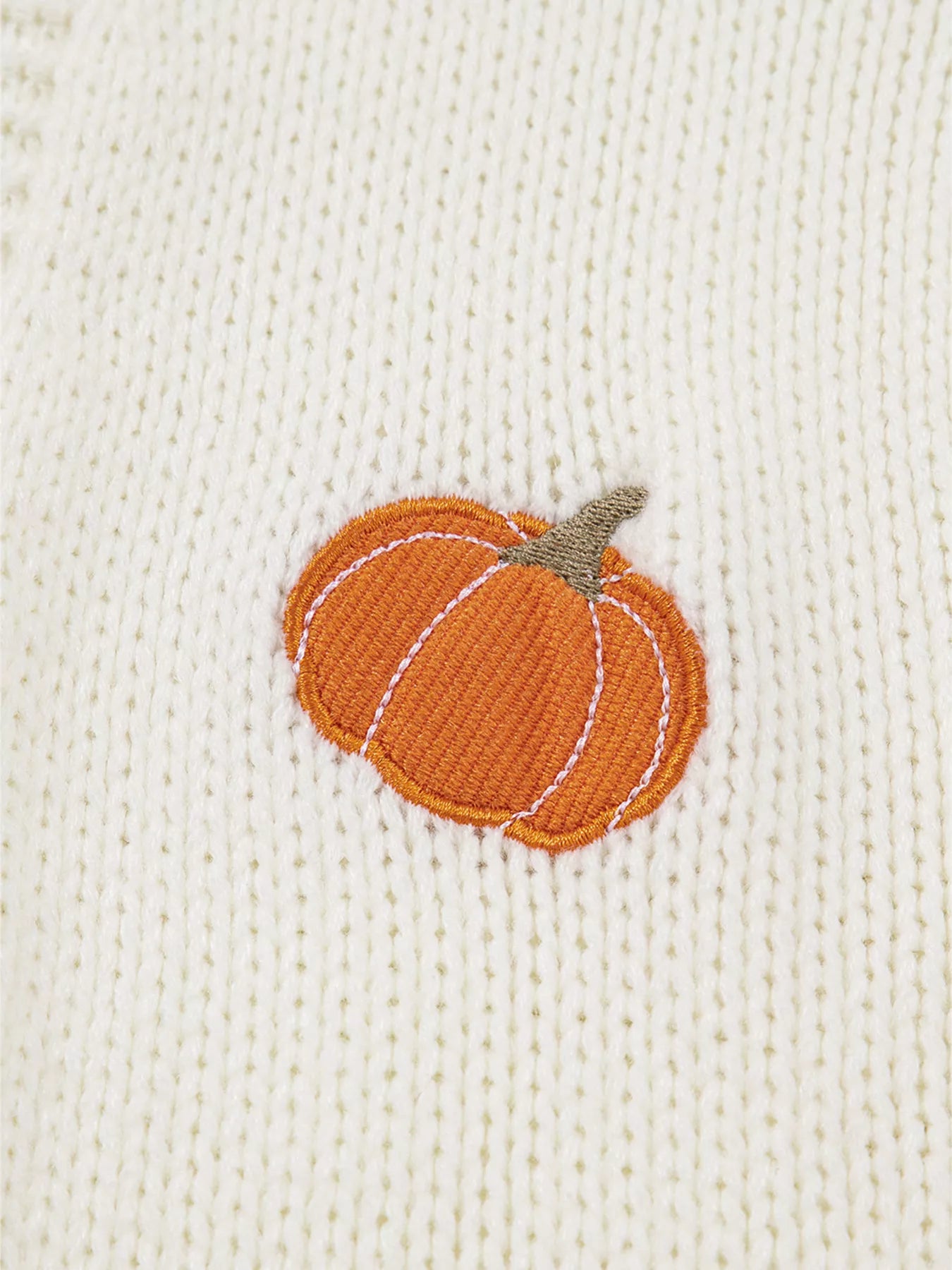 Halloween Pumpkin Embroidered Knit Cardigan Easy Apparels