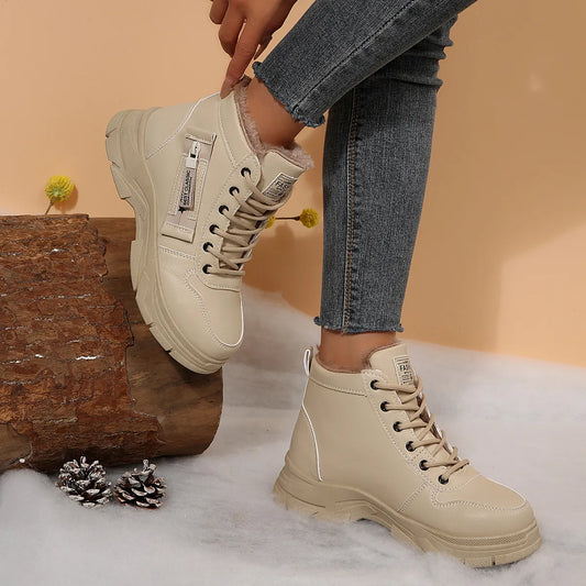 Premium Lace-Up Combat Boots with Fleece Line Easy Apparels