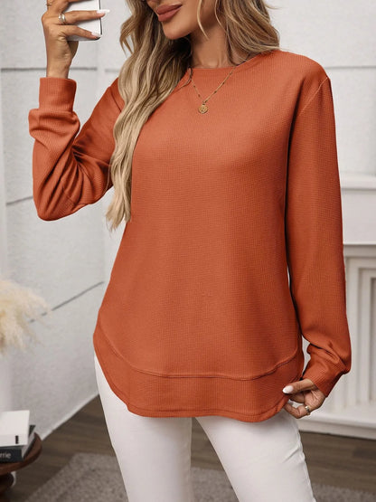Trendsi Long Sleeve Round Neck T-Shirt