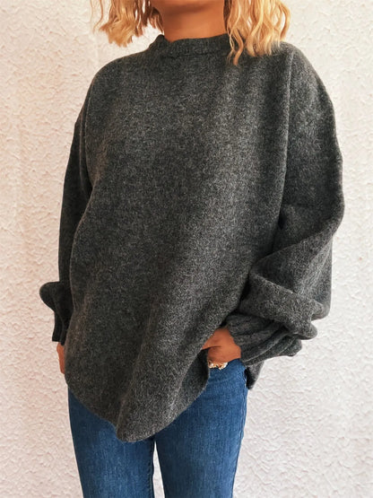 Trendsi Round Neck Dropped Shoulder Sweater