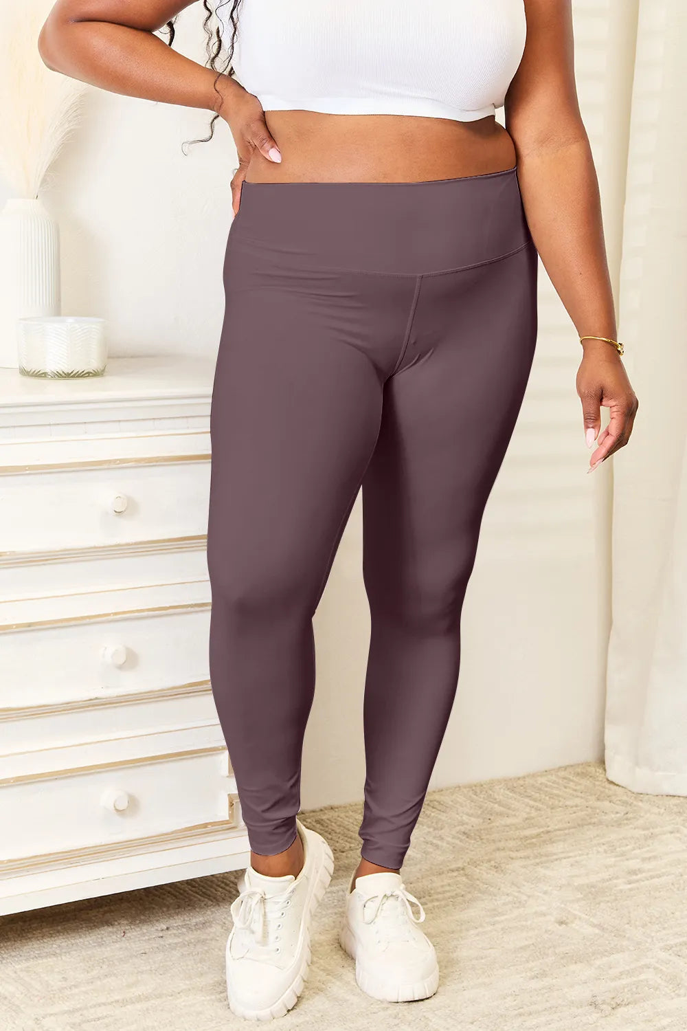 Double Take Wide Waistband Sports Leggings Easy Apparels