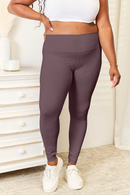 Double Take Wide Waistband Sports Leggings Easy Apparels