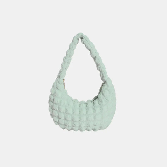 Small Texture Handbag Light Green One Size Easy Apparels