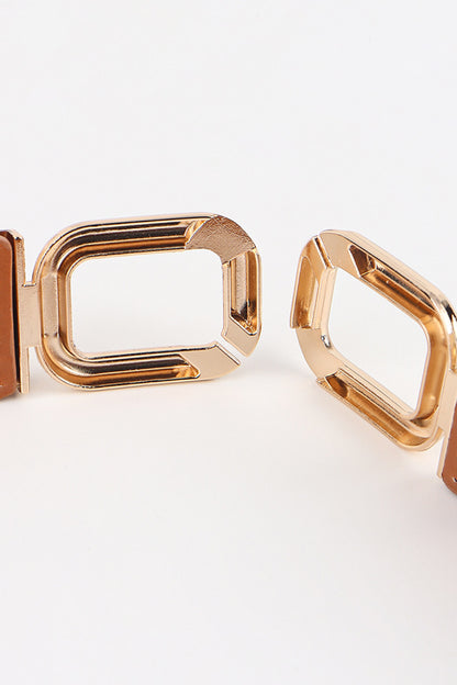 Geometric Double Buckle Elastic Belt Easy Apparels