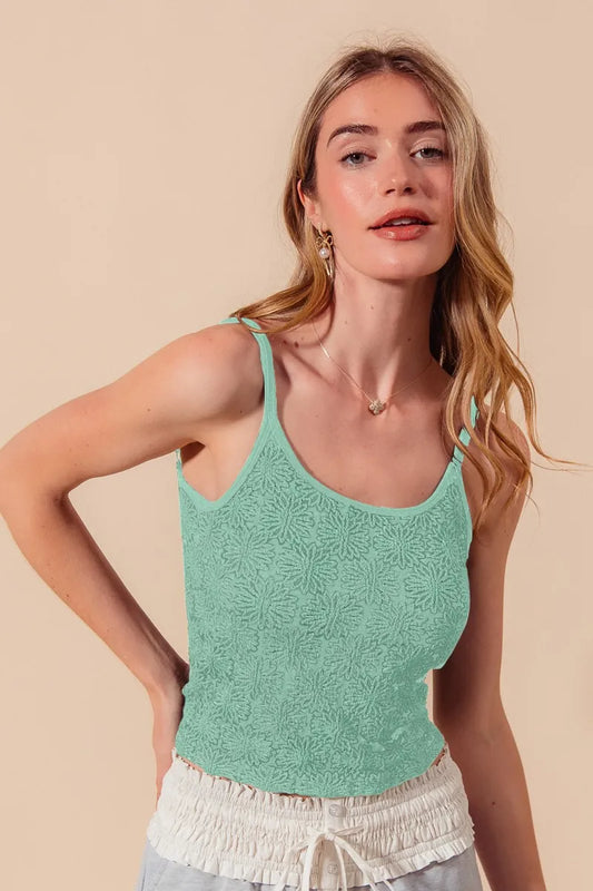 Trendsi SO ME Two Tone Floral Seamless Tank Top 2TONE JADE