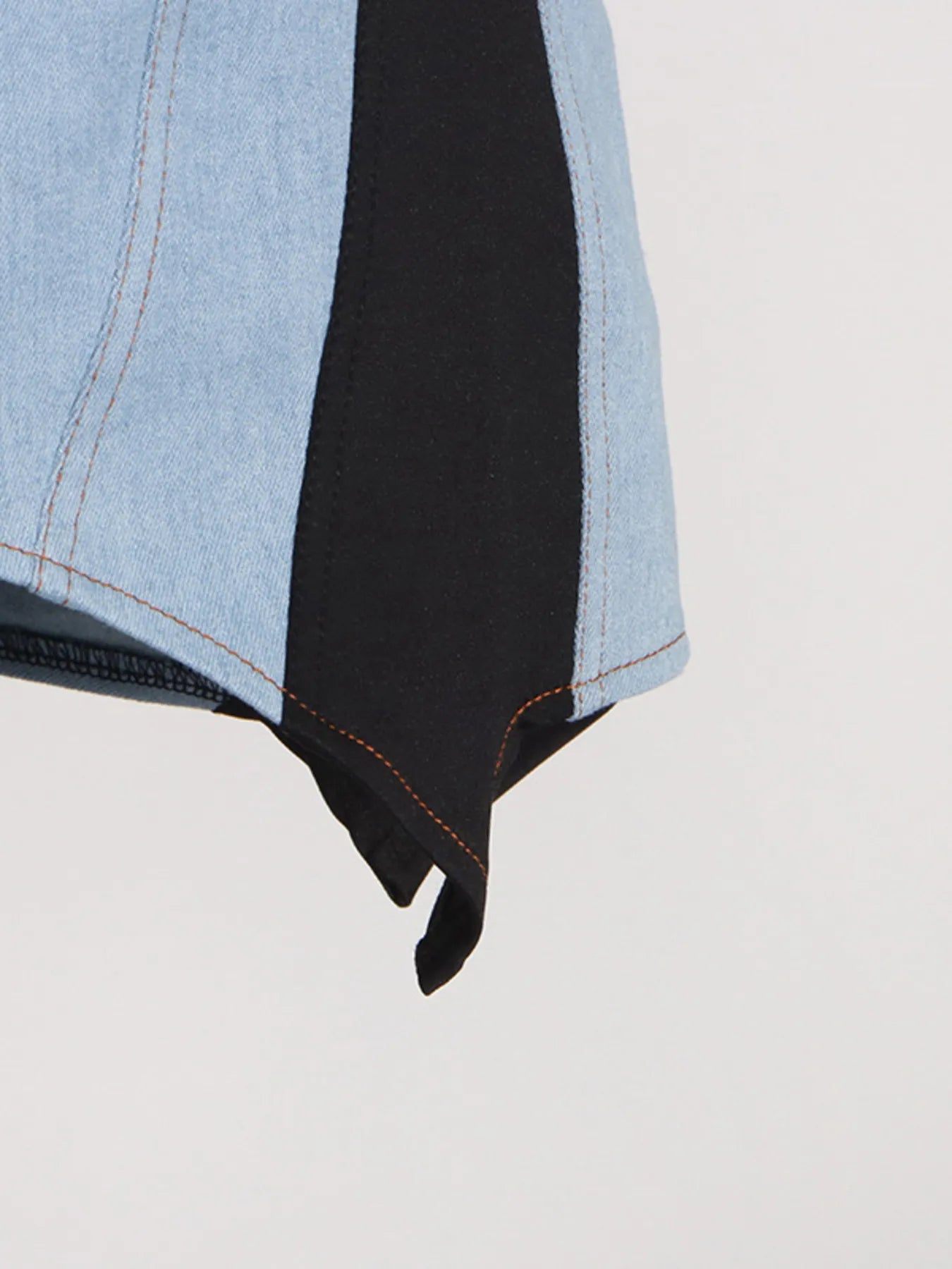 Contrast Adjustable Strap Denim Dress Easy Apparels