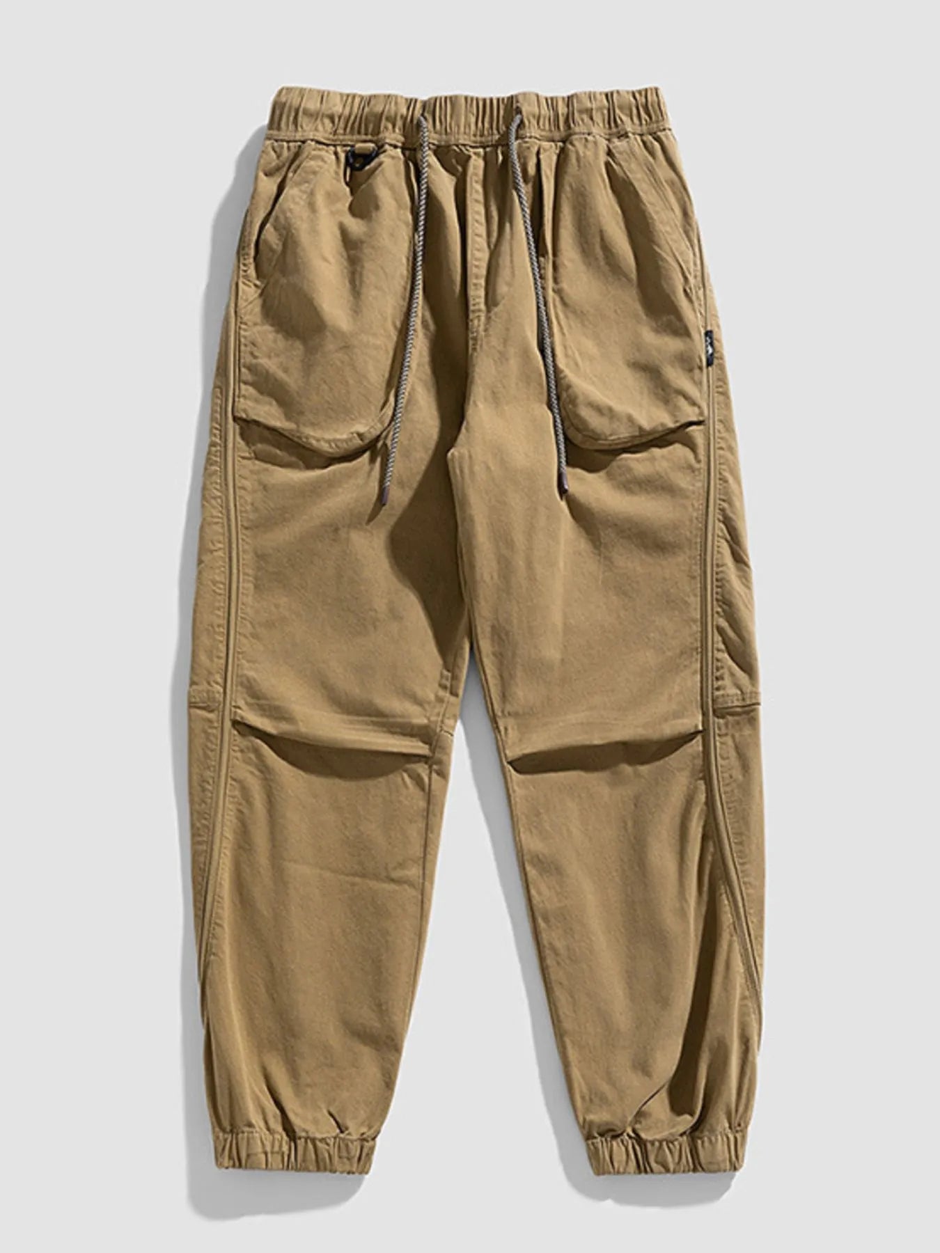 Men's Plus Size Drawstring Wide Leg Pants Khaki Easy Apparels