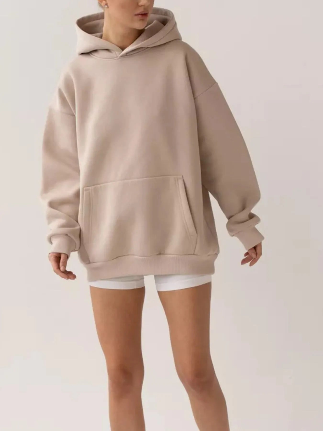 Trendsi Kangaroo Pocket Long Sleeve Hoodie