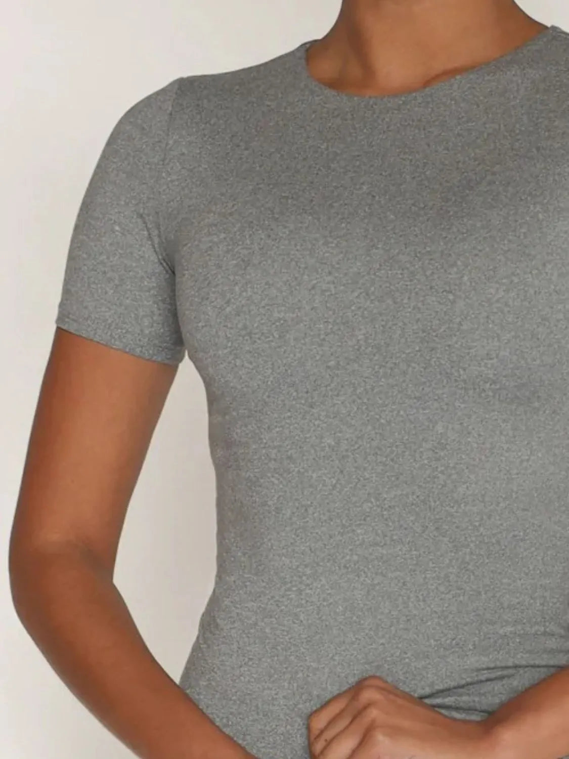 Round Neck Short Sleeve Swim Top Easy Apparels
