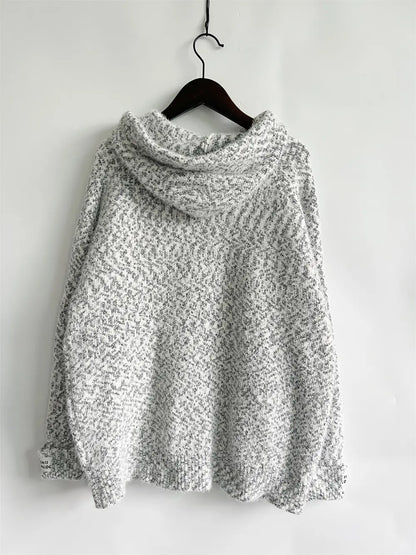 Zip Up Drawstring Long Sleeve Hooded Sweater Easy Apparels