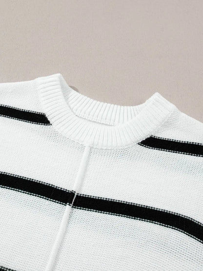 Trendsi Striped Batwing Sleeve Knit Top
