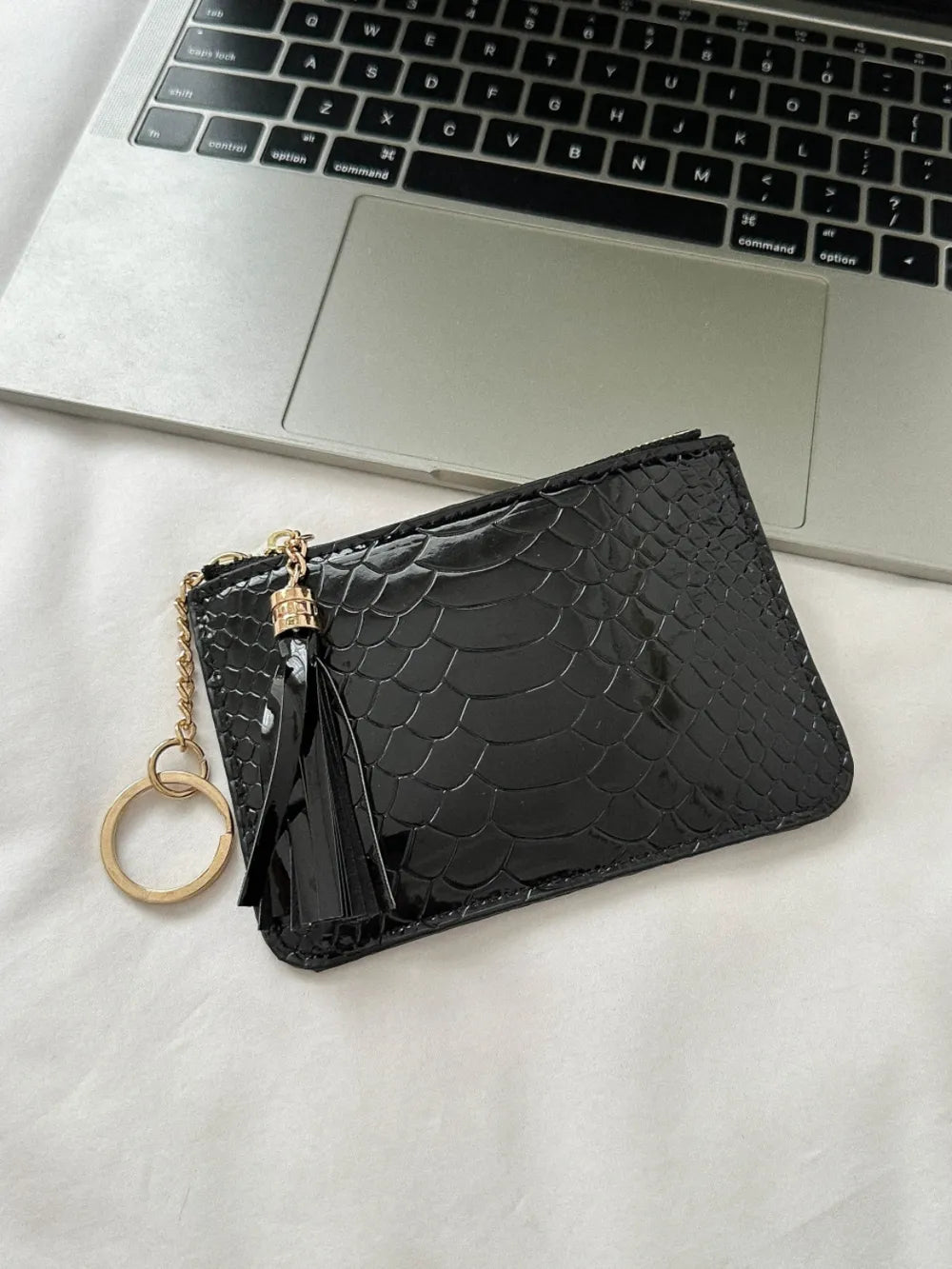 PU Leather Tassel Trim Card Case Easy Apparels
