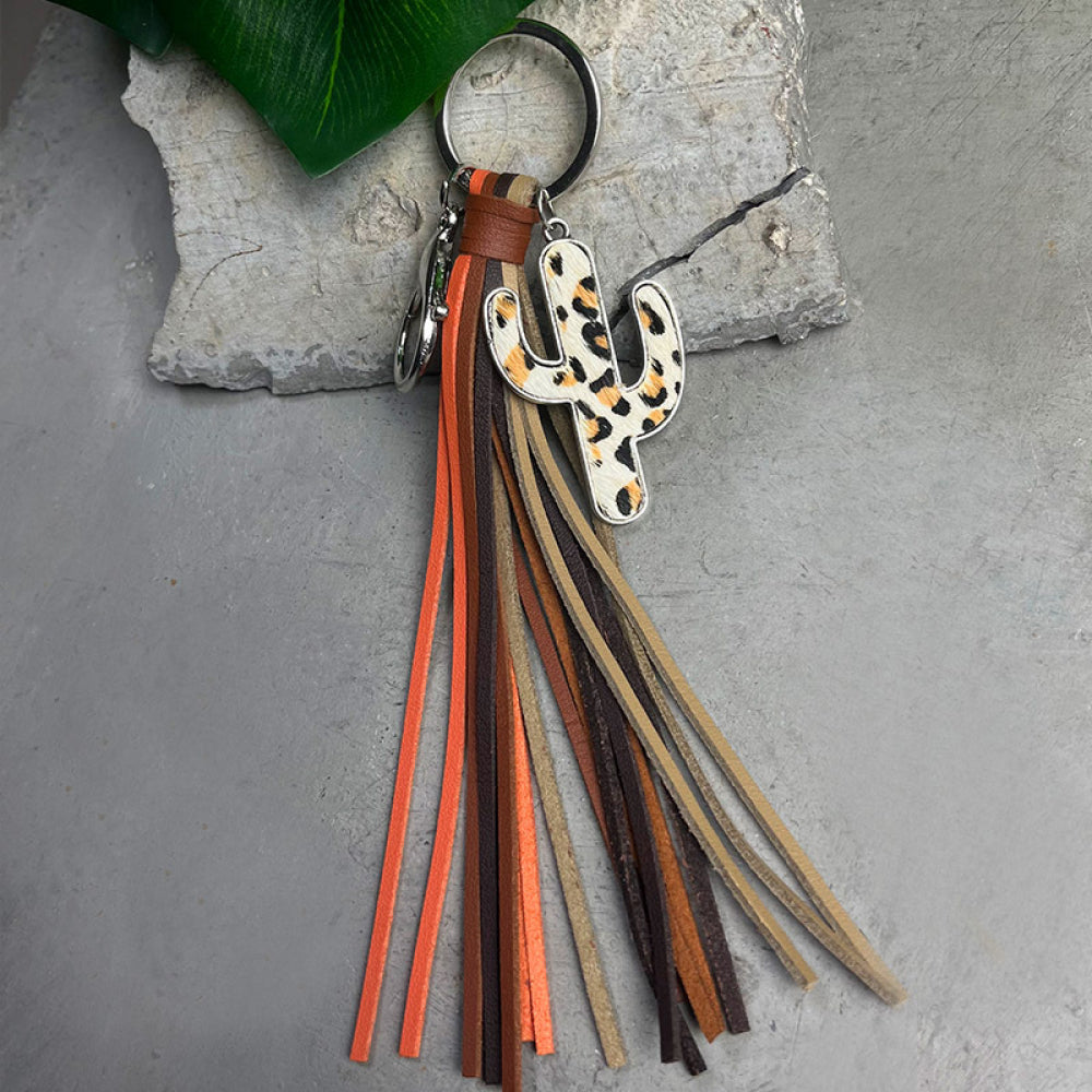Cactus Keychain with Tassel Style C One Size Easy Apparels