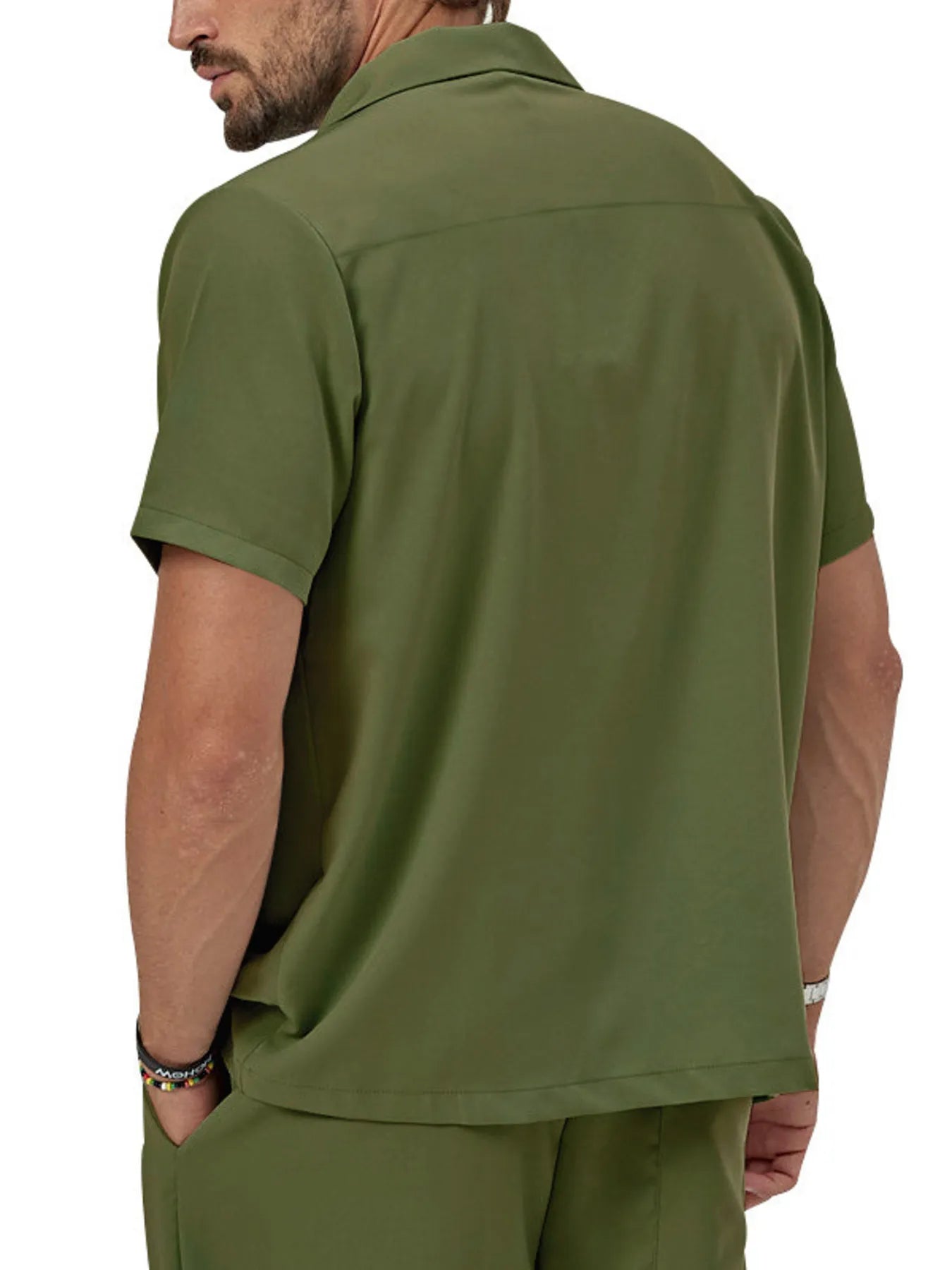 Men's Plus Size Button Up Short Sleeve Shirt and Shorts Set Easy Apparels