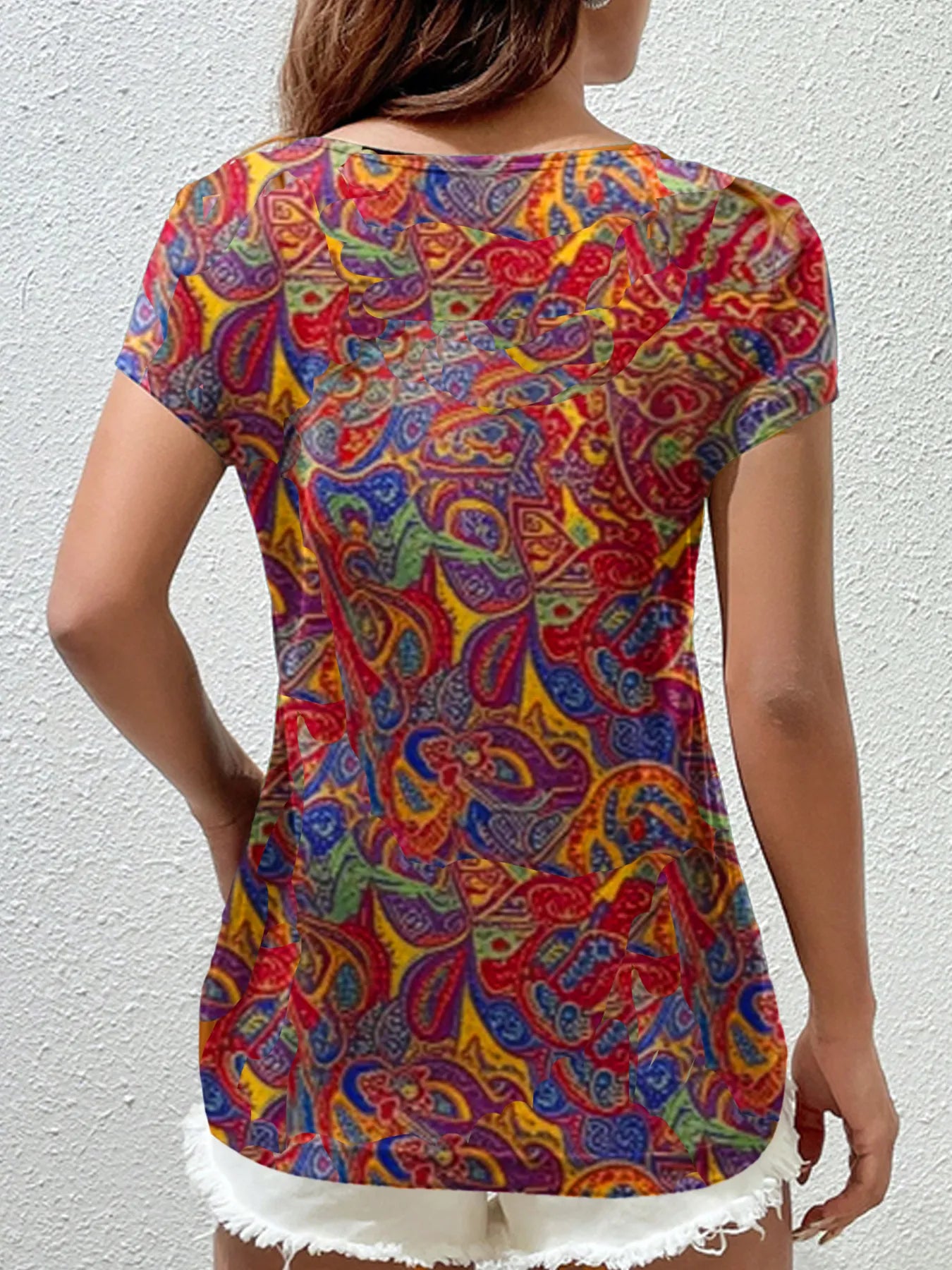Trendsi Paisley Print Short Sleeve T-Shirt