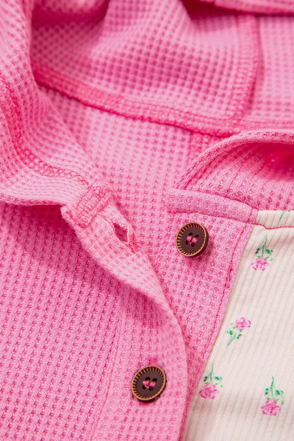 Trendsi Color Block Button Detail Hoodie