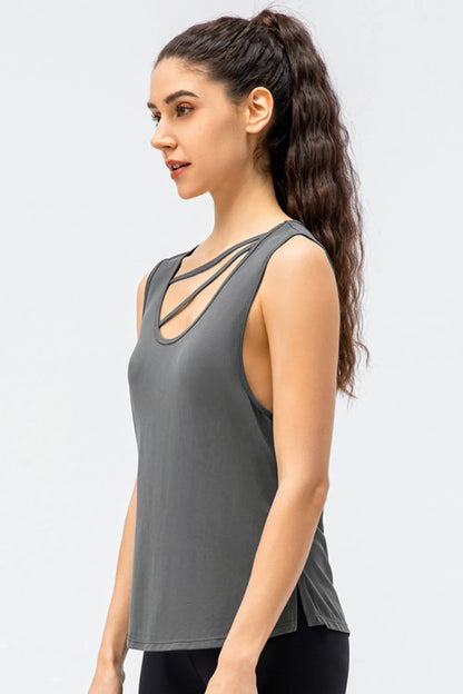 Cutout Reversible Active Tank Easy Apparels