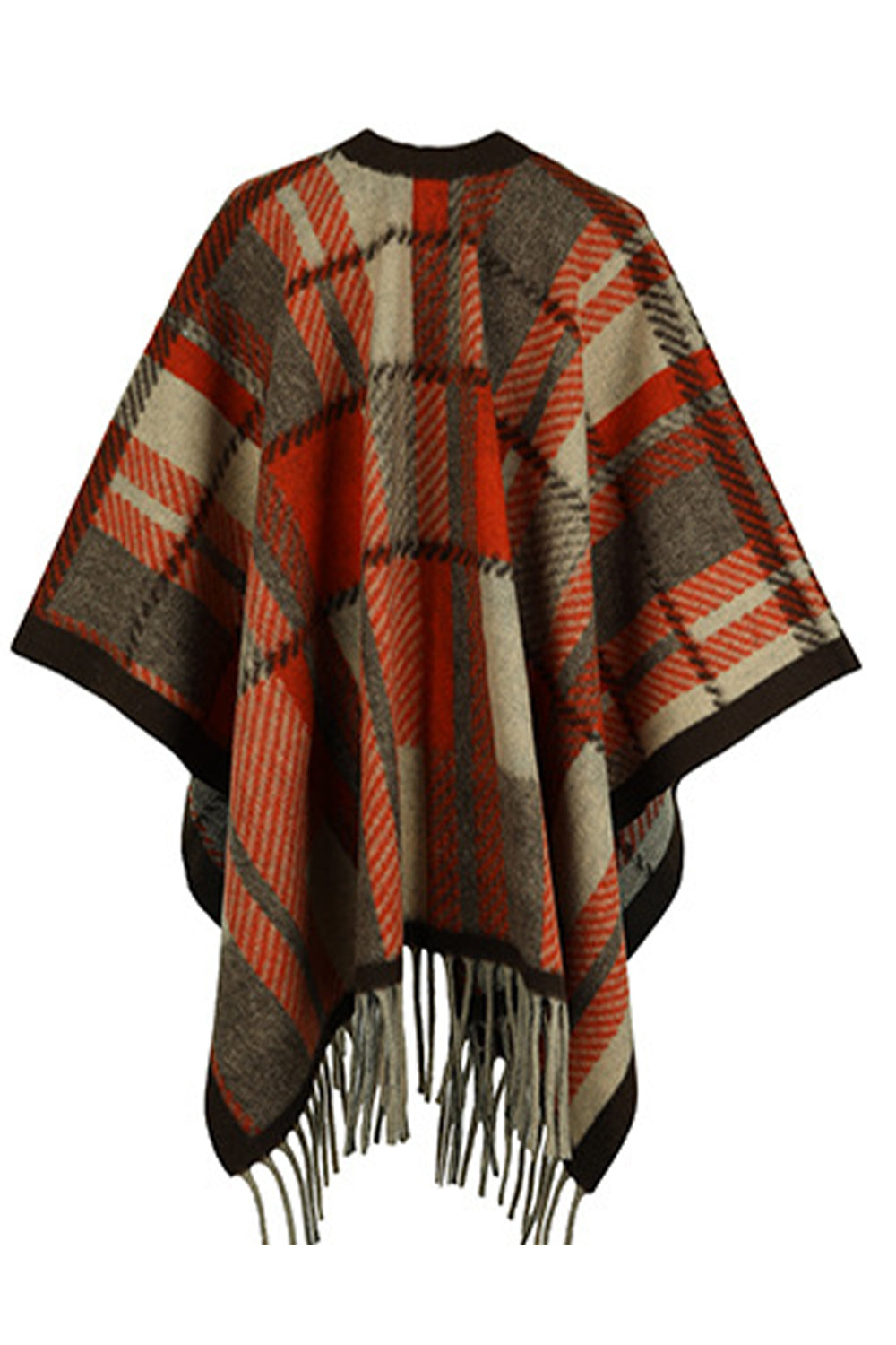 Cloak Sleeve Fringe Detail Poncho Easy Apparels