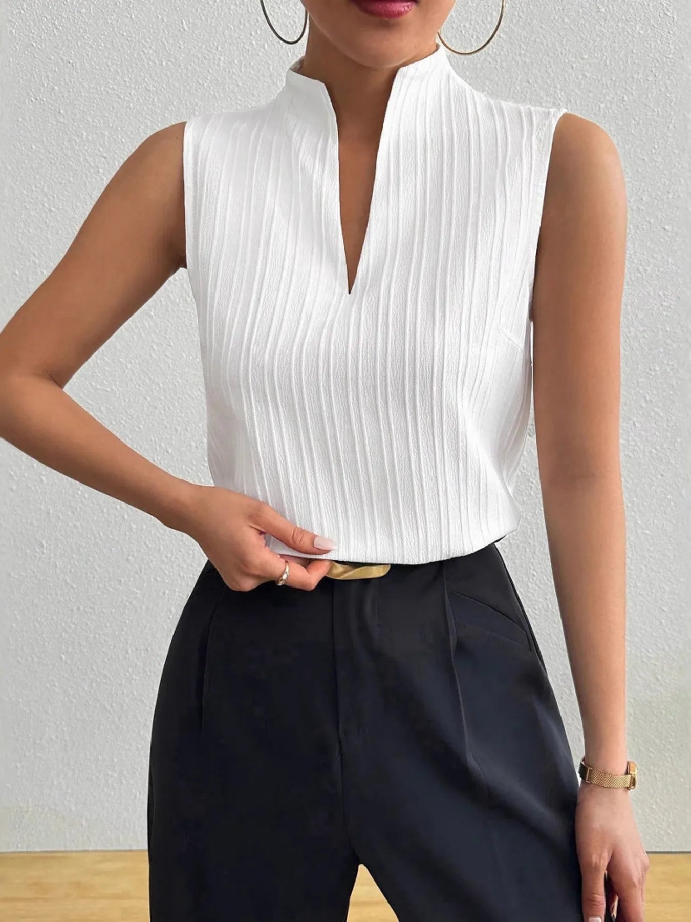 Trendsi Textured Notched Tank