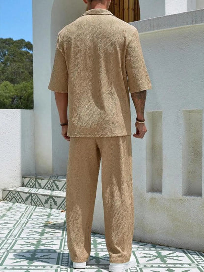 Men's Plus Size Half Sleeve Top and Pants Set Easy Apparels
