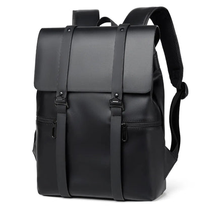 PU Leather Adjustable Strap Backpack Bag Black One Size Easy Apparels