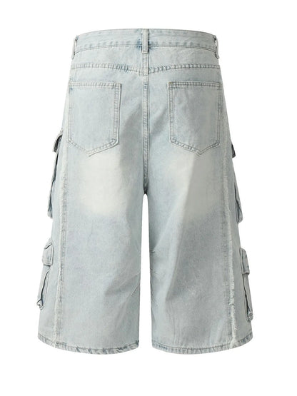 Men's Wide Leg Cargo Denim Shorts Easy Apparels