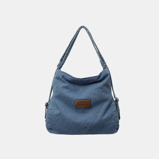 Adjustable Strap Denim Shoulder Bag Light One Size Easy Apparels