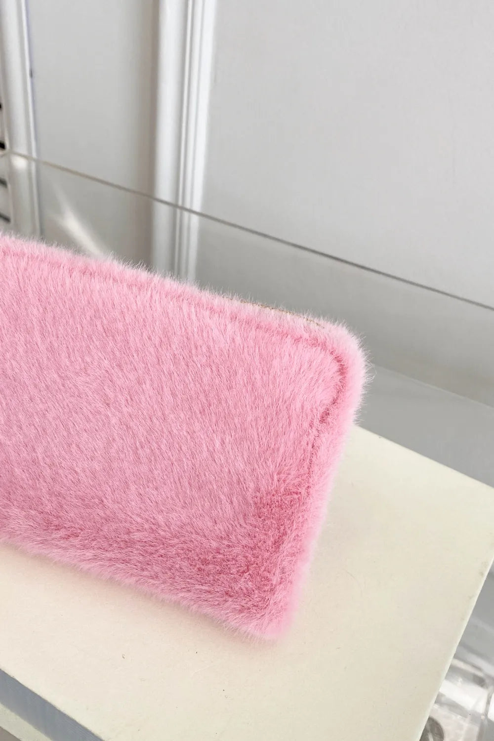 Solid Color Fluff Rectangle Wallet Easy Apparels