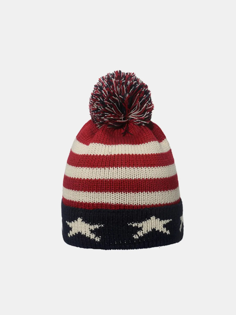 Roll Rim US Flag Knit Hat Style B One Size Easy Apparels