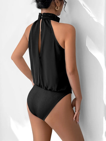 Trendsi 3D Flower Grecian Neck Bodysuit
