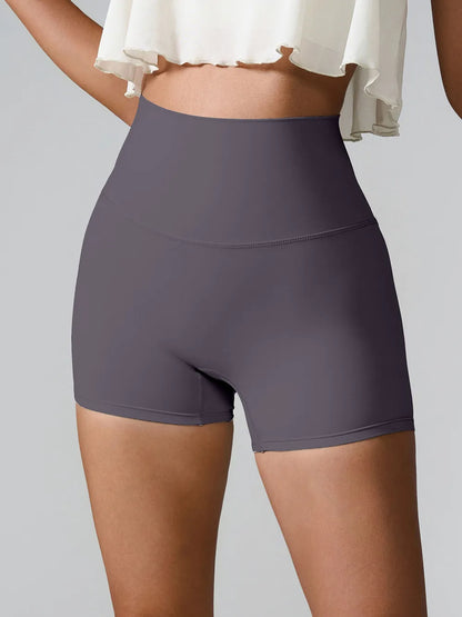 High Waist Active Shorts Charcoal Easy Apparels