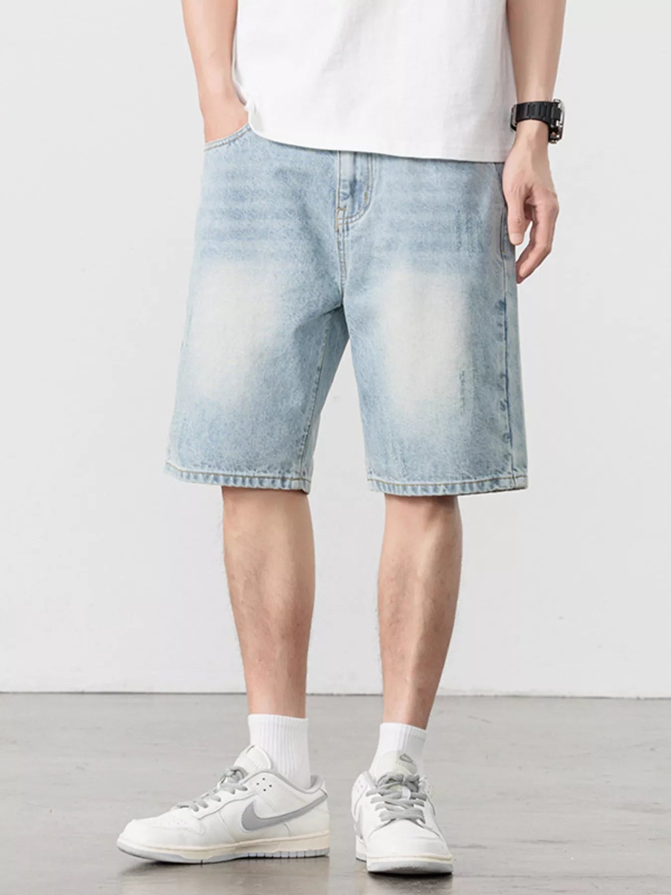 Men's Washed Relaxed Fit Denim Shorts Easy Apparels