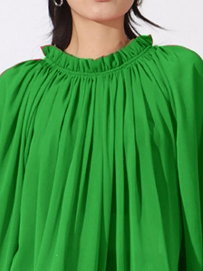 Trendsi Ruffled Hem Long Sleeve Blouse