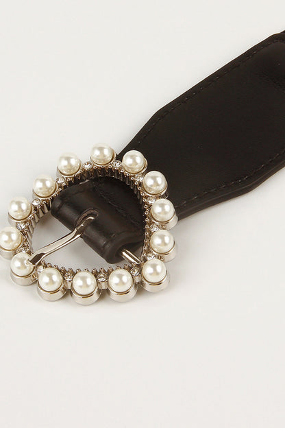Pearl Heart Buckle Elastic Belt Easy Apparels