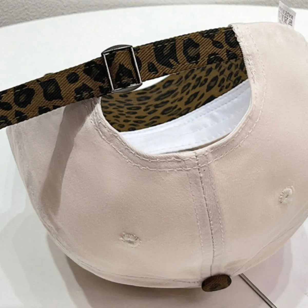 Leopard Print Baseball Cap with Embroidered Letter Easy Apparels