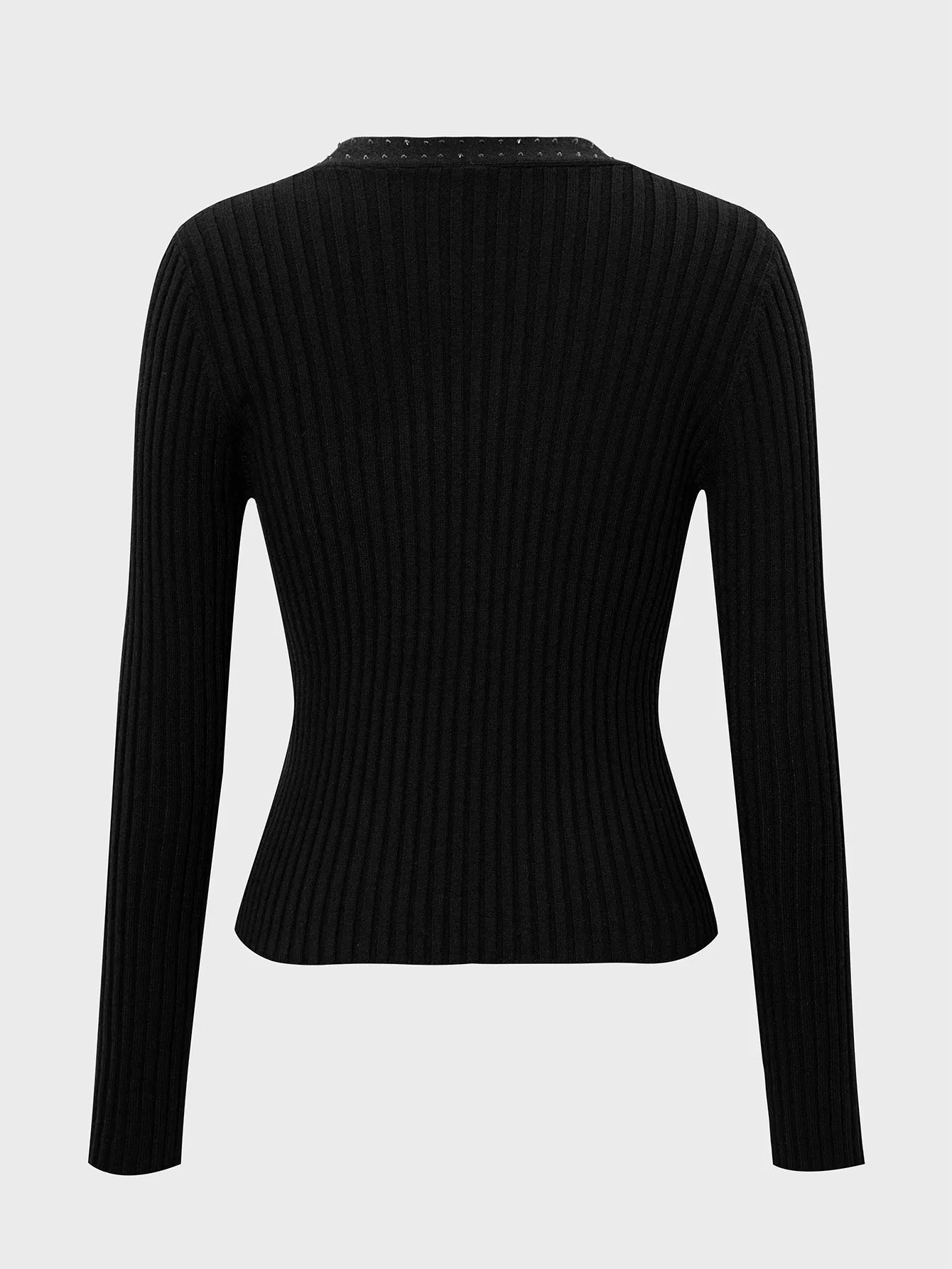 Trendsi Long Sleeve Ribbed Knit Top