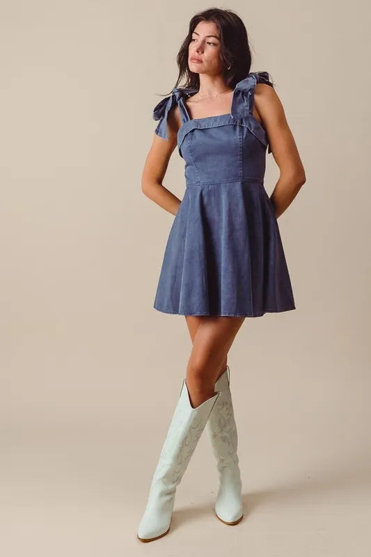 SO ME Fit and Flare Washed Gameday Dress Easy Apparels