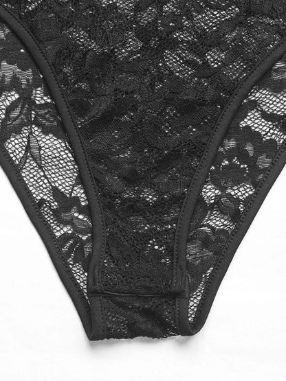 Trendsi Lace Plunge Sleeveless Bodysuit