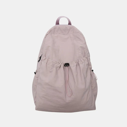 Drawstring Nylon Backpack Bag Dusty Pink One Size Easy Apparels
