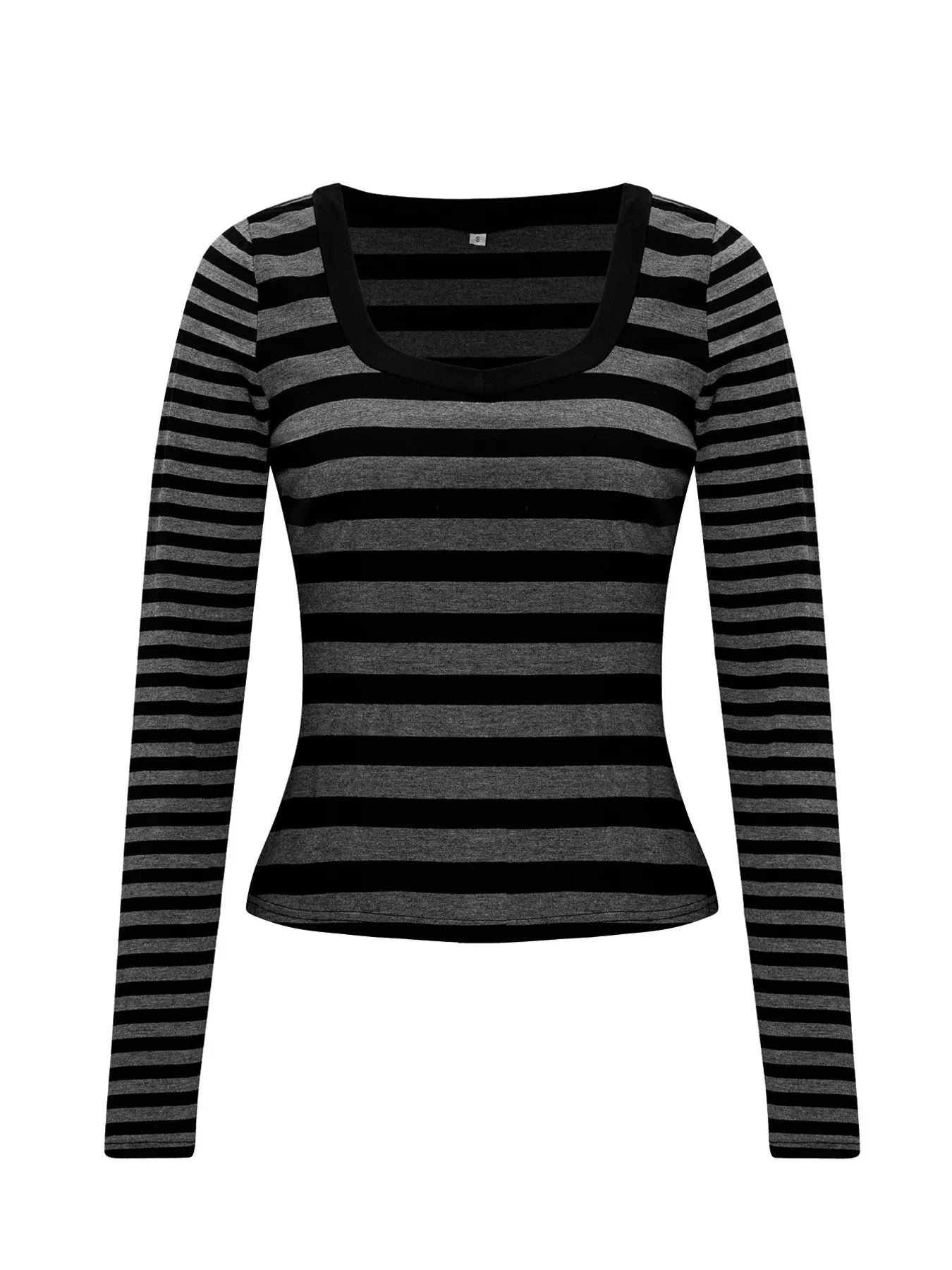 Trendsi Striped Long Sleeve Contrast T-Shirt