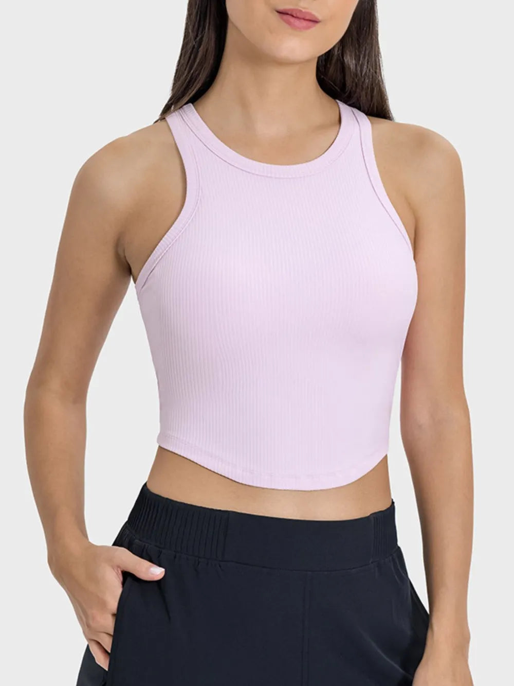 Millennia Round Neck Racerback Active Tank Blush Pink Easy Apparels