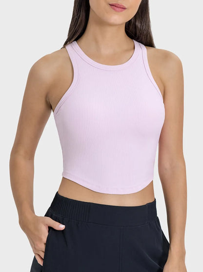 Millennia Round Neck Racerback Active Tank Blush Pink Easy Apparels