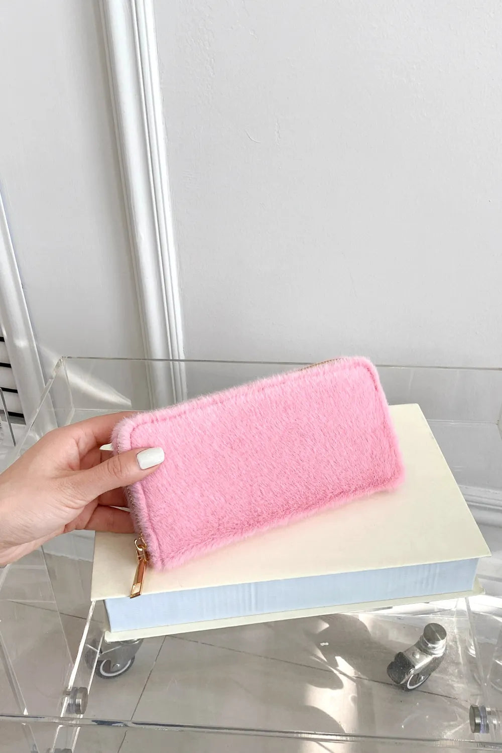Solid Color Fluff Rectangle Wallet Easy Apparels
