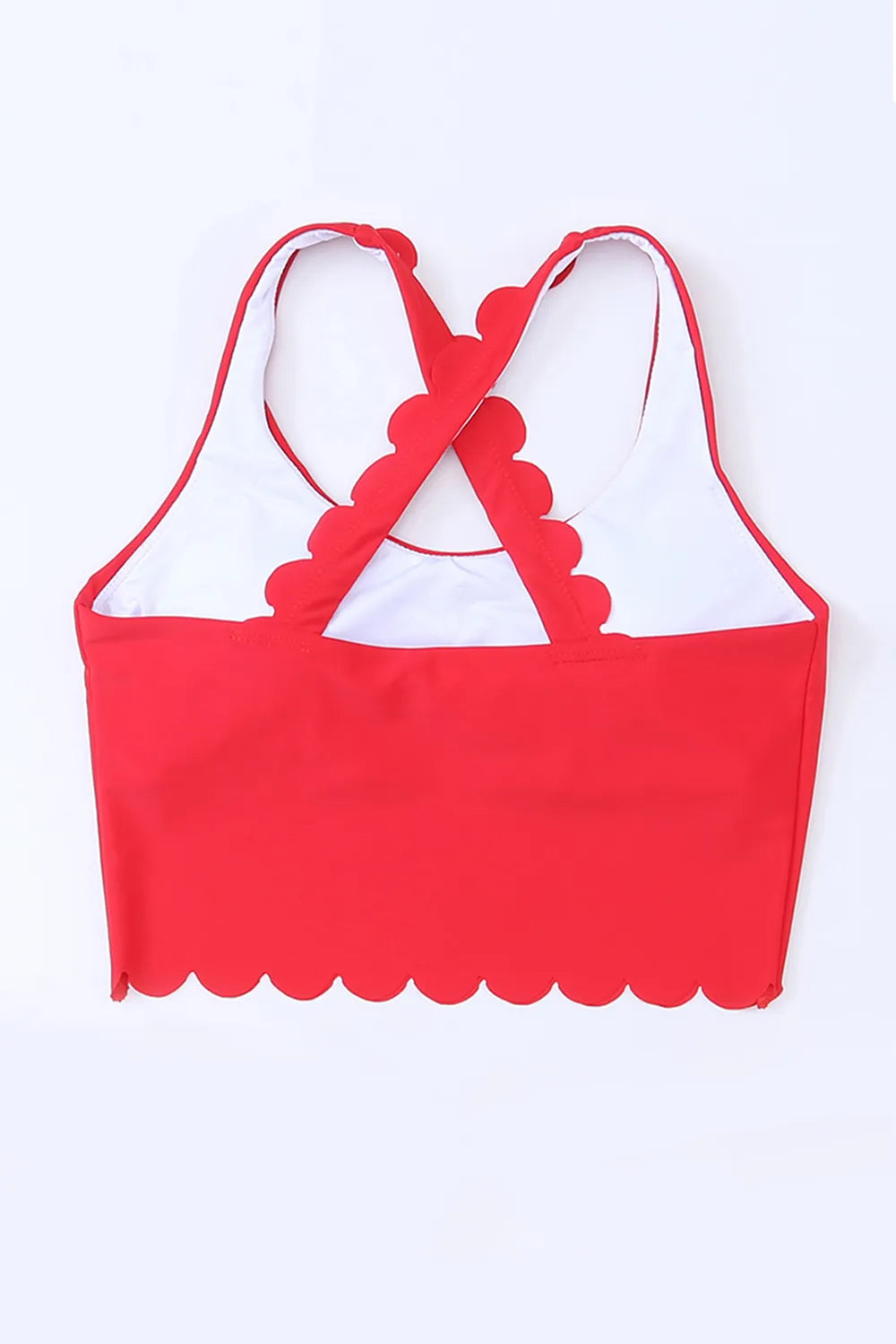 Crisscross Scoop Neck Swim Top Easy Apparels