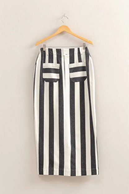 HYFVE Striped Pocket Detail Maxi Skirt Easy Apparels