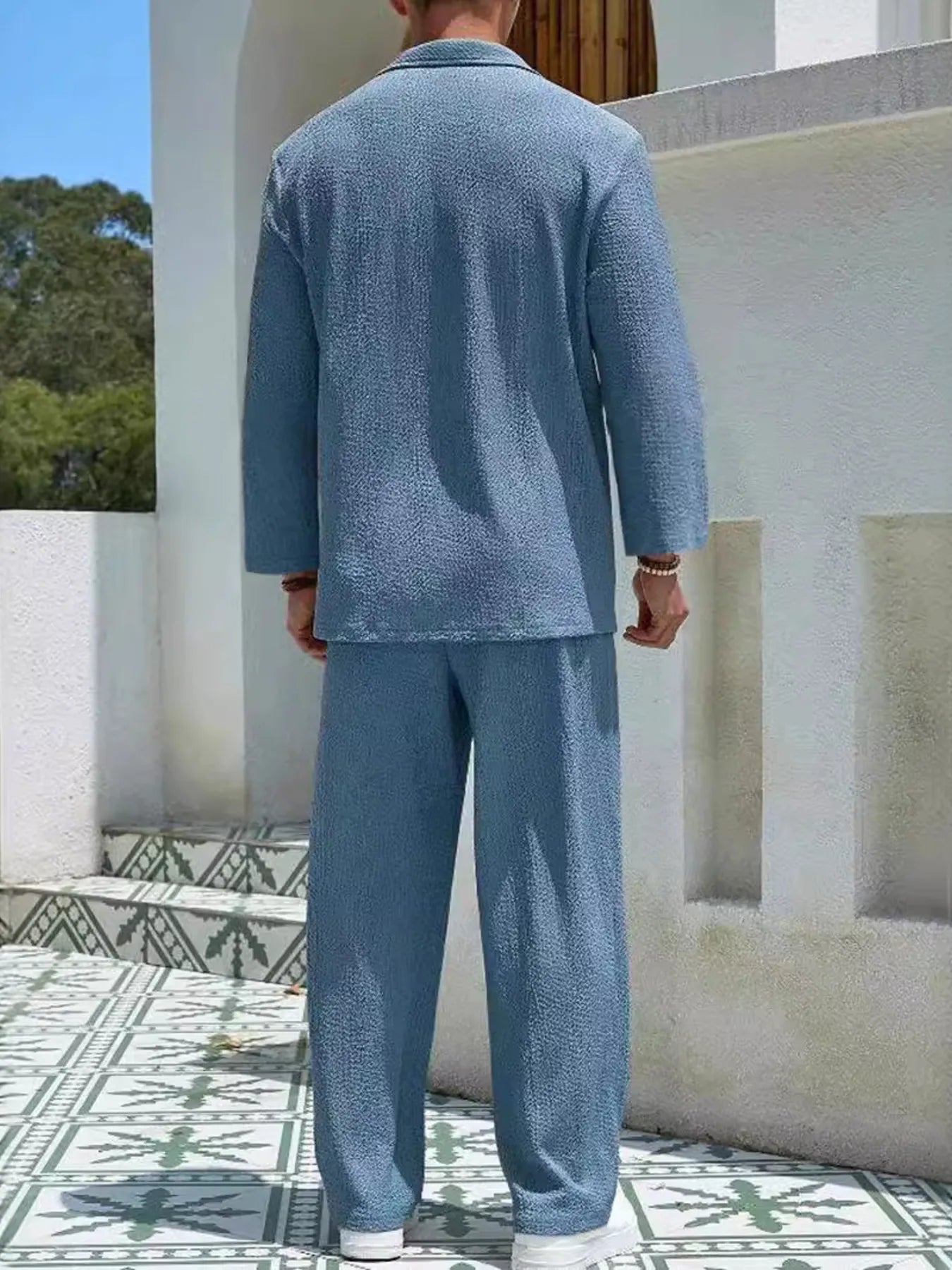 Men's Plus Size Long Sleeve Top and Pants Set Easy Apparels