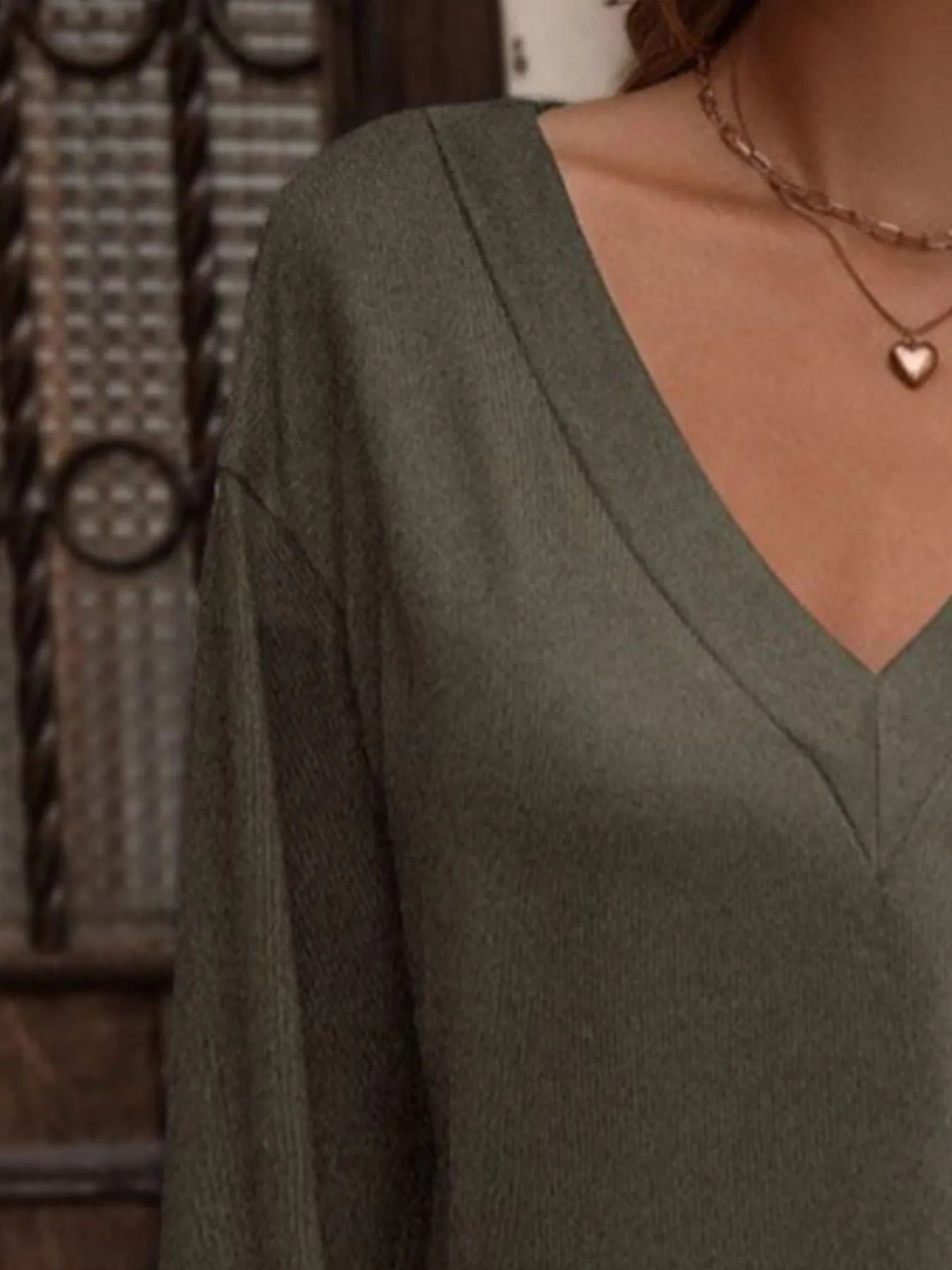Trendsi V-Neck Long Sleeve T-Shirt