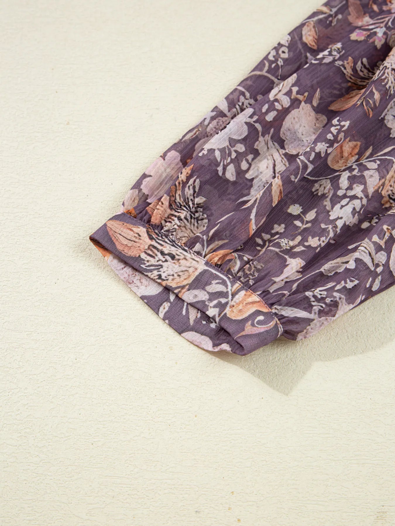 Trendsi Floral Print Tie Neck Blouse