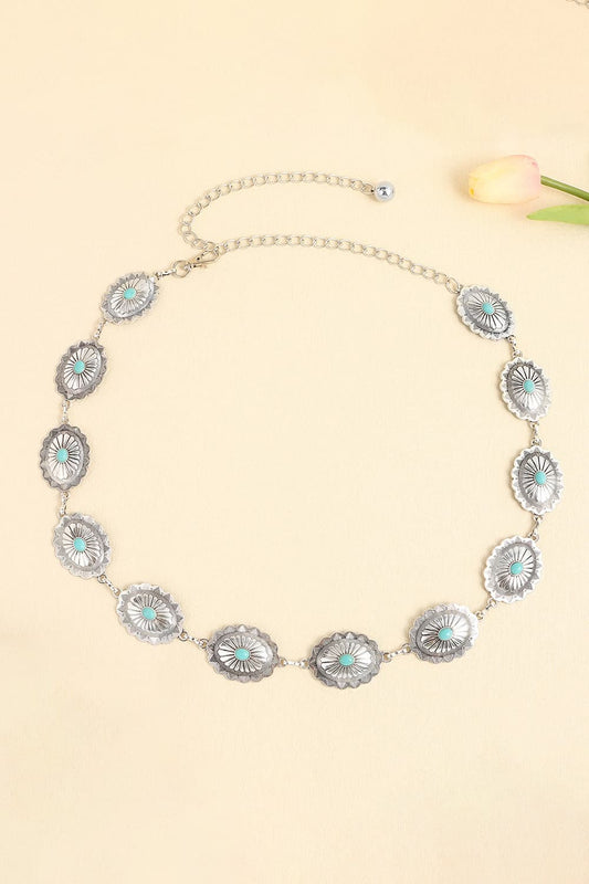 Vintage Turquoise Alloy Belt Style A One Size Easy Apparels