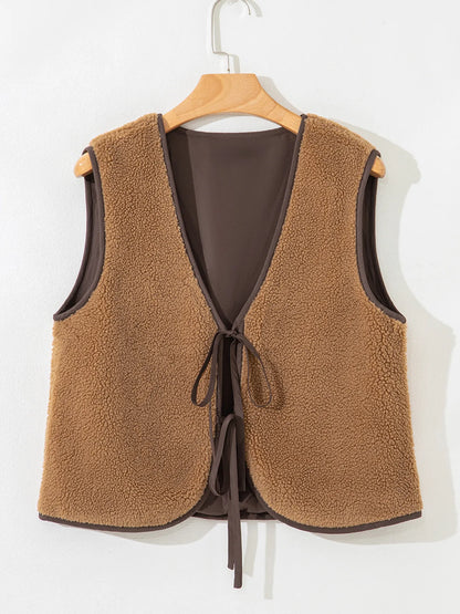 Double Tied Front Vest Coat Easy Apparels